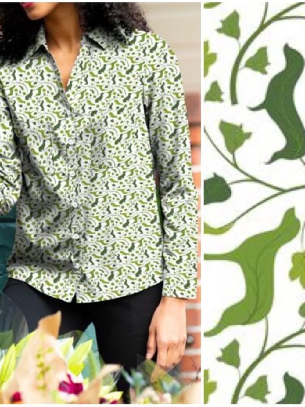New Betabrand Dog Garden Girlfriend Shirt Small